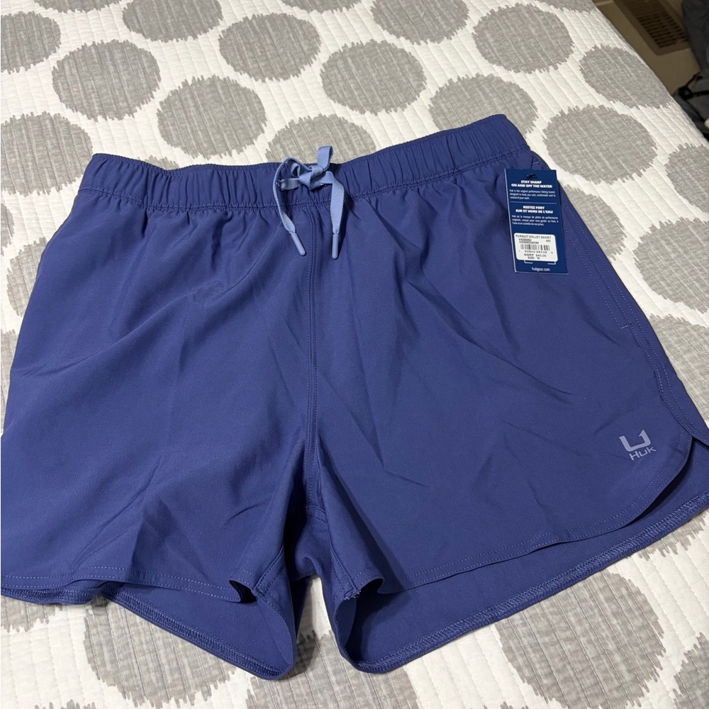 Huk Women's Athletic Shorts in Deep Blue - Picture 1 of 3
